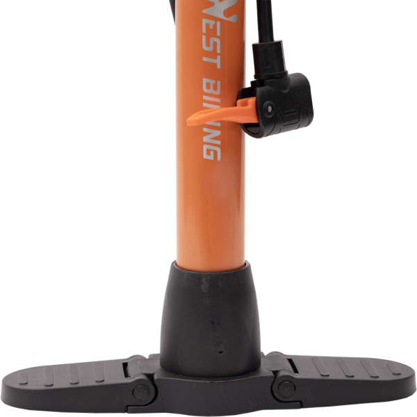 Насос ручной напольный велосипедный  42х320мм, универсальные насадки+игла, West biking арт. 0711126