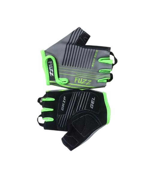 Перчатки 08-202002 детские лайкра RACE LINE серо-неоновый зеленый, р-р 6/M (для 4-6 лет), GRIP GEL, 