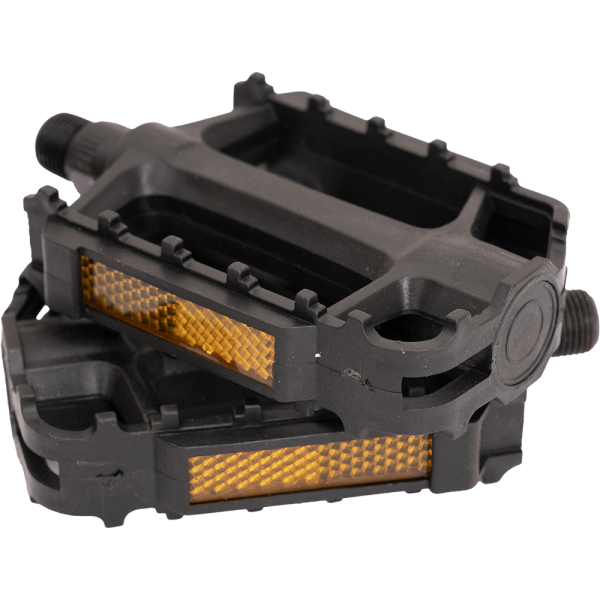 Педаль 20"-28" пластмассовая с светоотражателем. Резьба крепления М14,29х1,27мм. (9/16"х20tpi) чёрная. Модель: SB-873