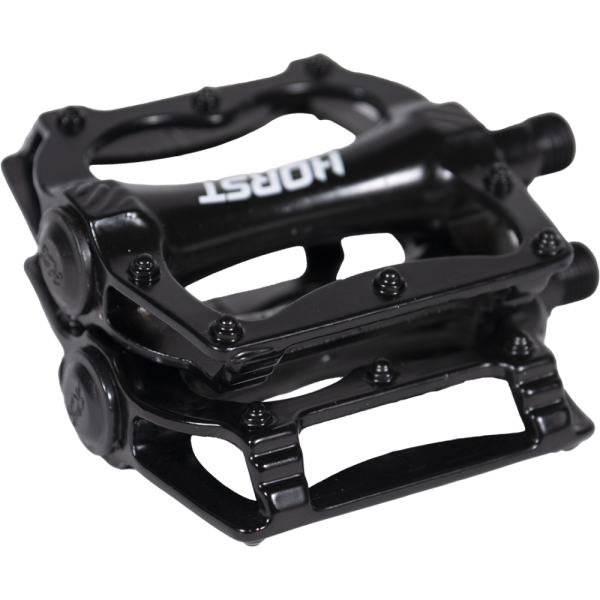 Педали 00-170846 алюм. H315 широкие литые с шипами. 92*98*16мм, 360 г черные HORST
