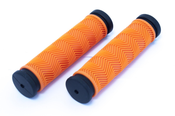 Ручки .С127 на руль 3-462 резиновые 130мм антисокльз. оранжево-черные CLARKS