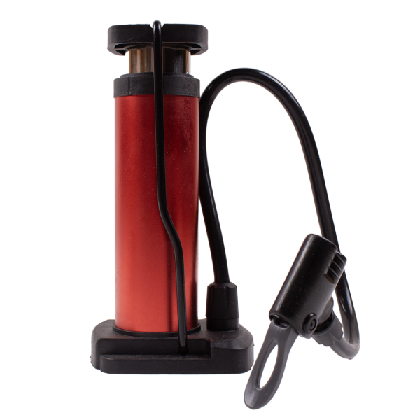 Насос ножной универсальный 45х170мм, несколько насадок+игла, цвет: красный, West Biking