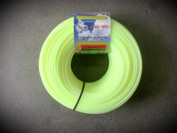 Леска для триммера сечение круг диаметр 3,0 бобина 200м., ЛТ-030200  SVIST