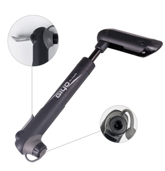 Насос 6-190417 GP-42S пластиковый телескопический, с манометром, универсальн. гол-ка, 100PSI GIYO