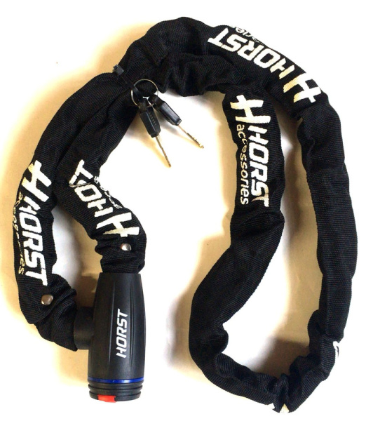 Замок цепной с ключом 6х1500мм HORST черный 09-100235 