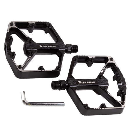 Педали West Biking, алюм сплав, 12.6×10.3×2 см, ось M14×1,25 мм, вес 400 г