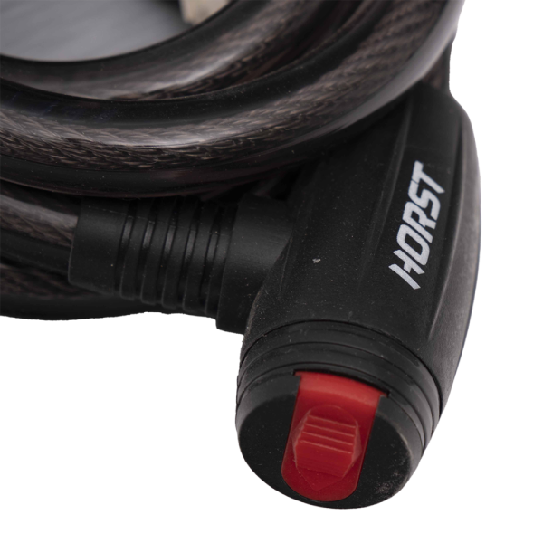 Замок 09-100171 вело 15х1500мм автом. на ключе с защитой черный HORST