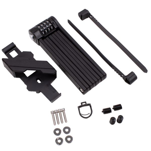 Складной велосипедный замок West Biking 95 см для e-bike и велосипедов, с 4-значным кодовым механизмом, сталь