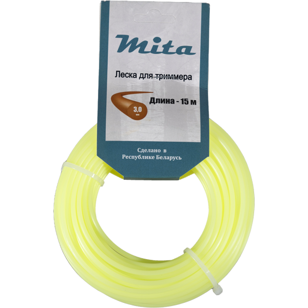 Леска для триммера MITA сечение круг диаметр 3,0 катушка 15м