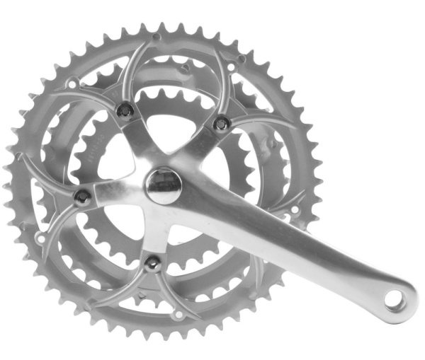 Шатуны алюм/сталь 3 смен. звезды 30/42/52зуб, 170мм, 5-351009, 8скор. ROAD серебр.