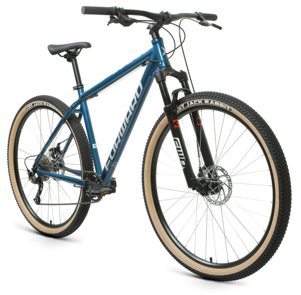 Велосипед FORWARD BURAN 29 2.0 DISC (29" 9 ск. рост. 19") 2020-2021, синий/серебристый, RBKW1M399002