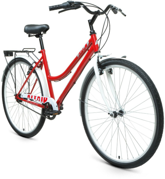 Велосипед ALTAIR CITY 28 low 3.0 (28" 3 ск. рост. 19") 2020-2021, темно-красный/белый, RBKT1YN83003