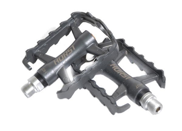 Педали HORST H07, 00-170828, алюм. ось Cr-Mo, с 1 герм. промподш., серые