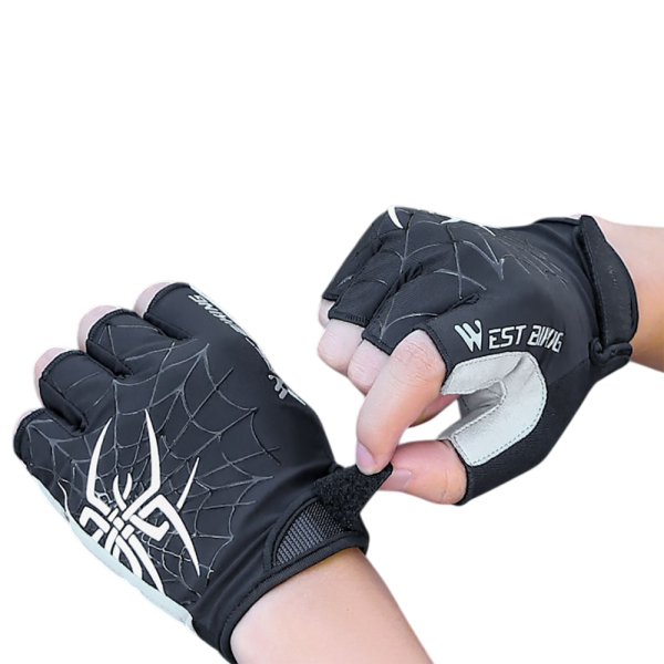 Велосипедные перчатки West Biking, лайкра, искусственная кожа, микрофибра, спандекс, застежка velcro