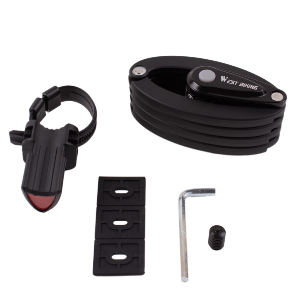 Противоугонный складной замок West Biking 85см, 5-значный, сплав стали и цинка